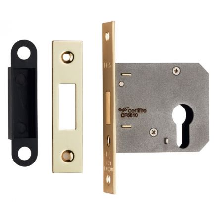 Easi-T Economy Euro Profile Deadlock 76mm - Electro Brassed