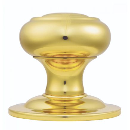 Centre Door Knob - Polished Brass