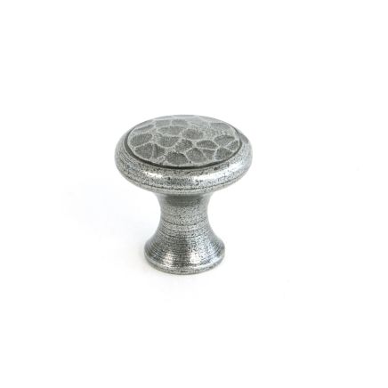 Pewter Hammered Cabinet Knob - Small