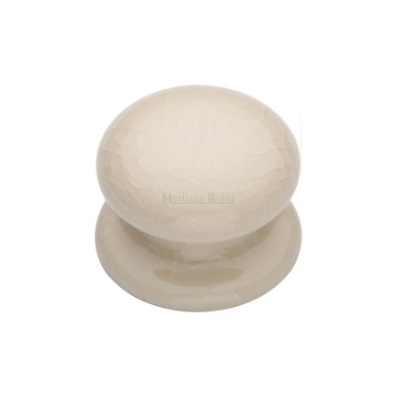 Cabinet Knob Cream Crackle 32mm with Porcelain base