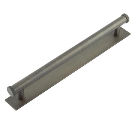 Hoxton Wenlock Cabinet Handles 224mm Ctrs Plain Backplate Dark Bronze - By Frelan Hardware - HOX-160DB-5060DB