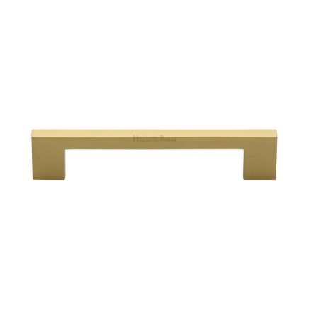 Heritage Brass Cabinet Pull Metro Design 128mm CTC Satin Brass Finish