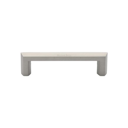 Heritage Brass Cabinet Pull Hex Profile Design 102mm CTC Satin Nickel Finish