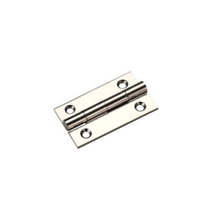 Zoo Hardware Solid drawn brass butt hinge - 38 x 22 x 1.3mm - Polished Nickel