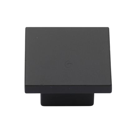 Classic Square Cabinet Knob Matt Black Silk Touch Finish 40mm