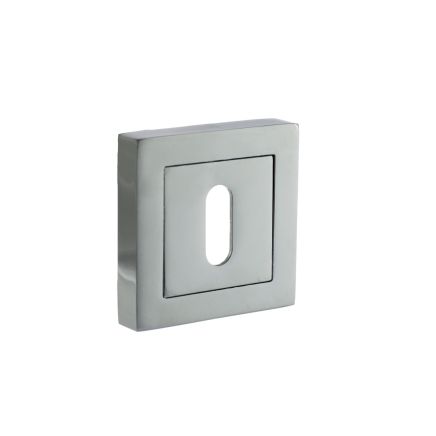 STATUS Key Escutcheons on S4 Square Rose - Polished Chrome (Pair)