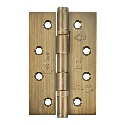 Eclipse 14341MAB - 102x67x2mm MAB Ball Bearing Hinge Grade 7 - (Pair) - Antique Brass