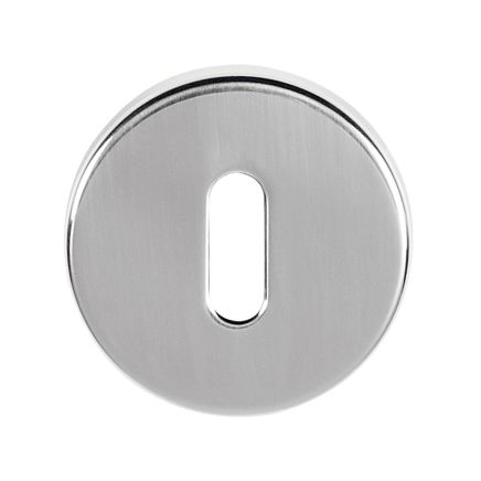 Tupai Rapido CurvaLine Key Escutcheons on Round Rose - Satin Chrome (Pair)
