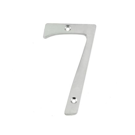 Jedo 75mm Screw Fix Numerals Satin Chrome No. 7 - By Frelan Hardware - JNSC-7