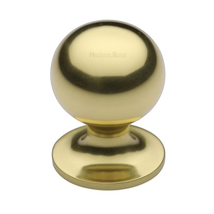 Heritage Brass Cabinet Knob Ball Design 32mm Polished Brass finish