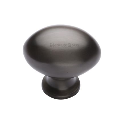 Heritage Brass Cabinet Knob Victorian Oval Design 32mm Matt Bronze finish