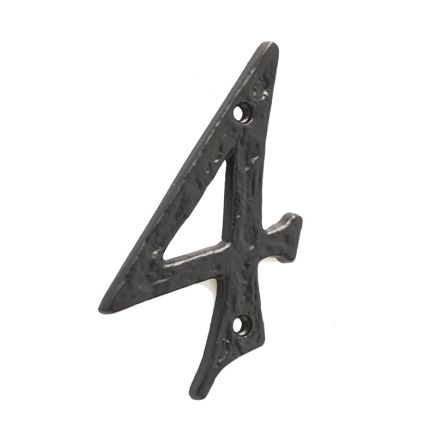 Antique Door Numerals 4 Black No. 4 - By Frelan Hardware - JAB15-4