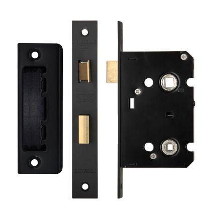 Zoo Hardware Bathroom Lock 2.5" - 57mm c/c - Black