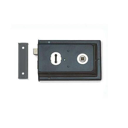 Reversible Rim Lock 152x102mm Black - By Frelan Hardware - JL189BL