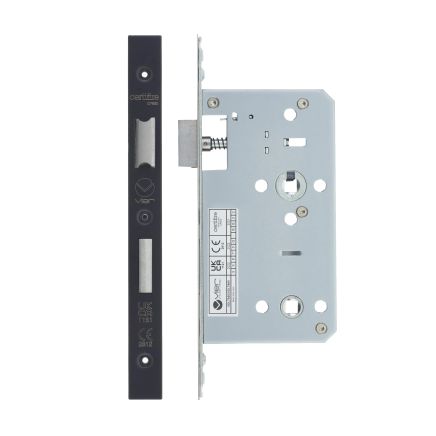 Zoo Hardware 2 Piece - DIN bathroom - 78mm c/c - backset 60mm - Black