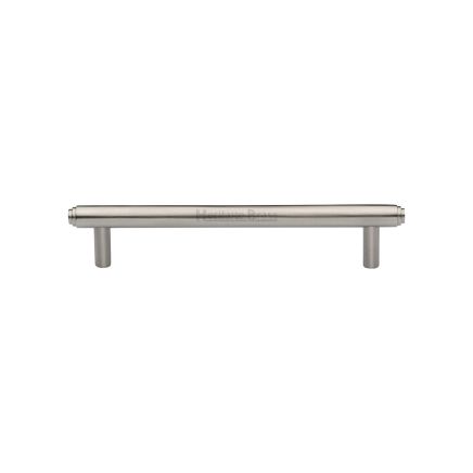 Heritage Brass Cabinet Pull Stepped Design 128mm CTC Satin Nickel finish