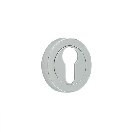 Jedo Designer Euro Profile Escutcheons on 50mm Round Rose Polished Chrome - By Frelan Hardware - JV503EPC