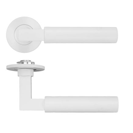 Zoo Hardware Garda Lever on 4mm Round Slim Sprung Rose - White