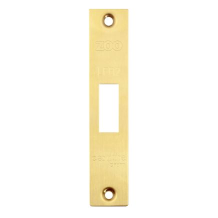 Zoo Hardware Square Forend, Strike and Escutcheon Pack t/s ZFB02 Fire Brigade Lock - PVD Satin Brass