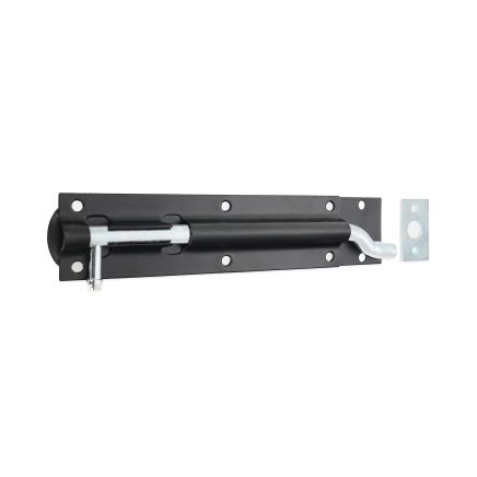 Iron Barrel Bolt - Necked 8" Black