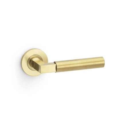 Alexander & Wilks - Hurricane Plain Lever on Round Rose - Satin Brass PVD