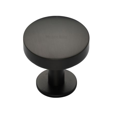 Heritage Brass Cabinet Knob Domed Disc Design with Rose 32mm Matt Bronze finish