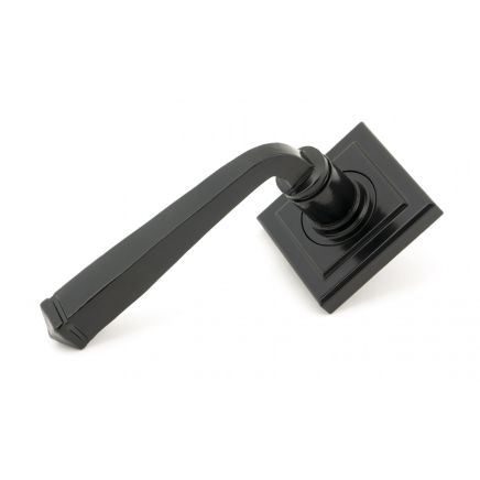 Black Avon Round Lever on Rose Set (Square Rose)