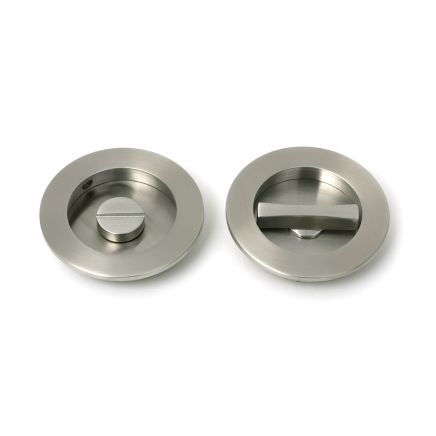 Satin Marine SS (316) 75mm Plain Round Pull - Privacy Set