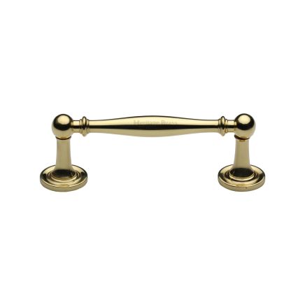 Heritage Brass Cabinet Pull Colonial Design 96mm CTC Polished Brass Finish