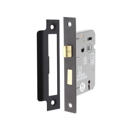 3" CE 3 Lever Mortice Sash Lock FD60 - Matt Black