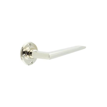 Mayfair Door Handle with No Rose Polished Nickel - By Frelan Hardware - BUR10PN