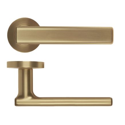 Zoo Hardware Frigo Lever On Round Rose - Antique Brass