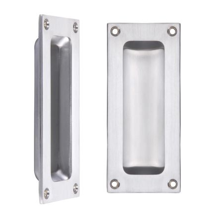 Zoo Hardware Flush Pull - 102 x 45mm 13mm Depth - Satin Chrome
