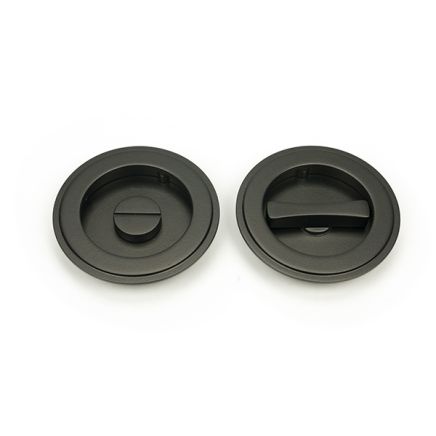 Aged Bronze 75mm Art Deco Round Pull - Privacy Set
