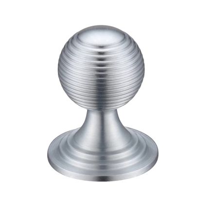 Zoo Hardware Queen Anne Ringed Knob 38mm rose dia. - Satin