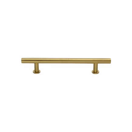 Heritage Brass Cabinet Pull T-Bar Design with 16mm Rose 101mm CTC Satin Brass Finish