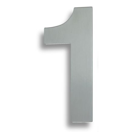 Stainless Steel 7" Numerals (0-9) (Number 1) - Satin Stainless Steel