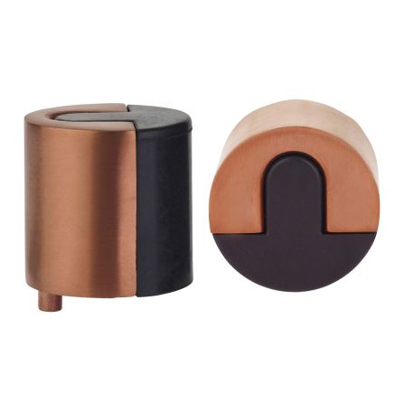 Zoo Hardware Door Stop Floor Mounted - Large Round - 40mm dia - Bronze