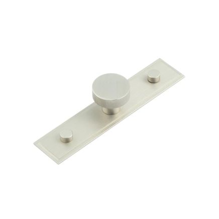 Thaxted Cupboard Knobs 30mm Stepped Backplate Satin Nickel - By Frelan Hardware - HOX-230SN-6090SN