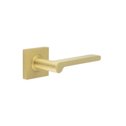 Fitzrovia Door Handles Square Plain Rose Satin Brass - By Frelan Hardware - BUR15KIT240