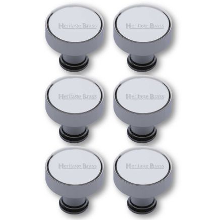 Heritage Brass Cabinet Knob Florence Design 32mm Polished Chrome finish