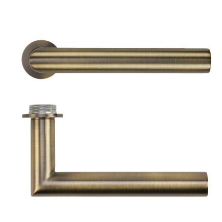 Zoo Hardware Lugano Lever on 32mm Round Mini Rose - Antique Brass