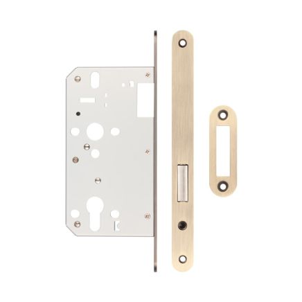 72mm Antique Brass Din Euro Deadlock Radiused 60mm Backset - By Frelan Hardware - JL-DD60RAB
