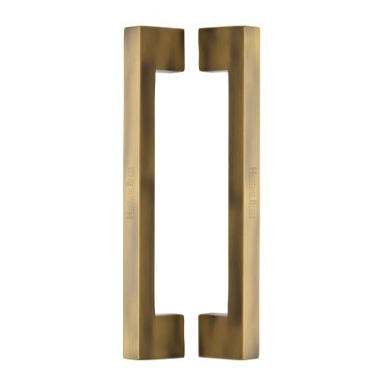 Heritage Brass Back to Back Door Pull Handle Metro Design 305mm Antique Brass Finish