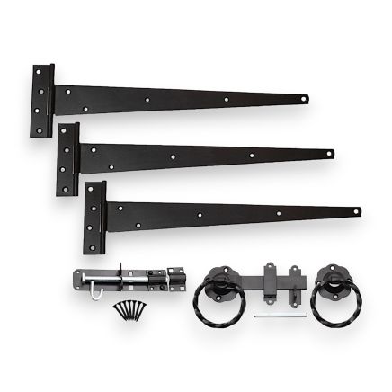 18" 450mm Twist Ring Gate Ironmongery Kit Black