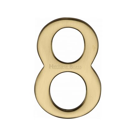 Heritage Brass Numeral 8 Self Adhesive 51mm (2") Polished Brass finish