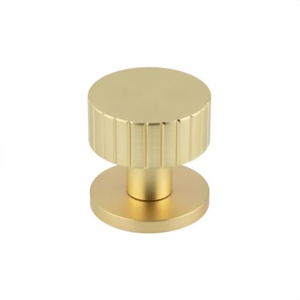 Cog Satin Brass Mortice Knob - By Frelan Hardware - JV803SB