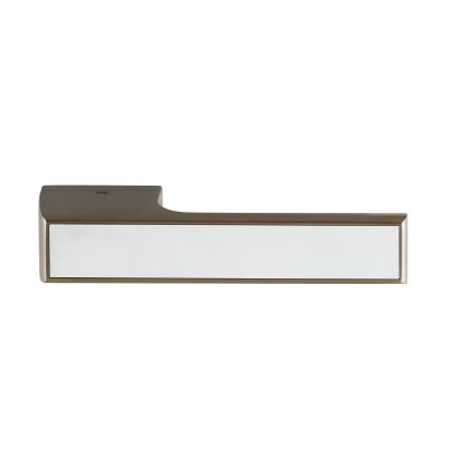 Tupai Rapido VersaLine Tobar Lever Door Handle on Long Rose - Polished Stainless Steel Decorative Plate - Titanium