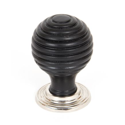 Ebony and PN Beehive Cabinet Knob 35mm