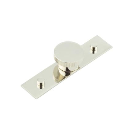 Thaxted Cupboard Knobs 40mm Plain Backplate Polished Nickel - By Frelan Hardware - HOX-240PN-5090PN